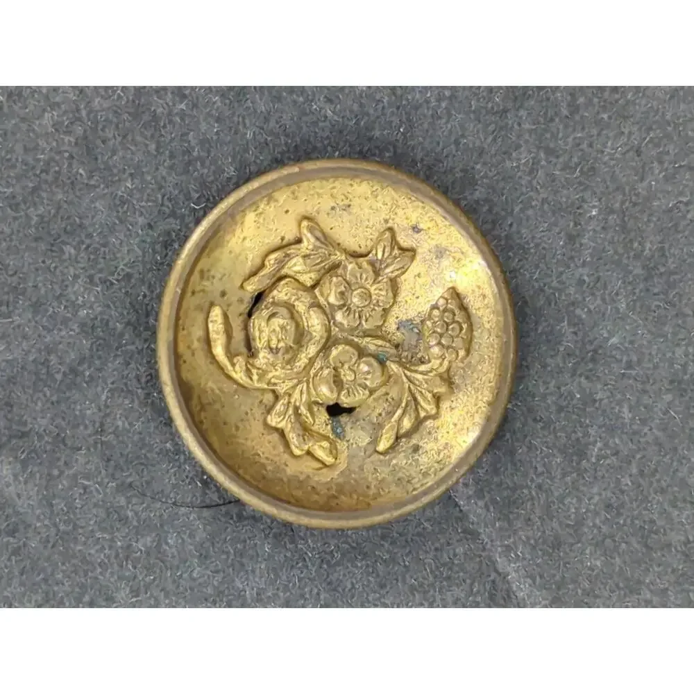 LOT V of 10 Antique Vintage Victorian Brass Mixed Materials Buttons ESTATE FIND